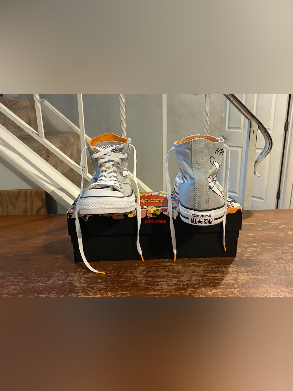 Men’s Bugs Bunny Gray Converse All Star High Tops. Size 10. $79